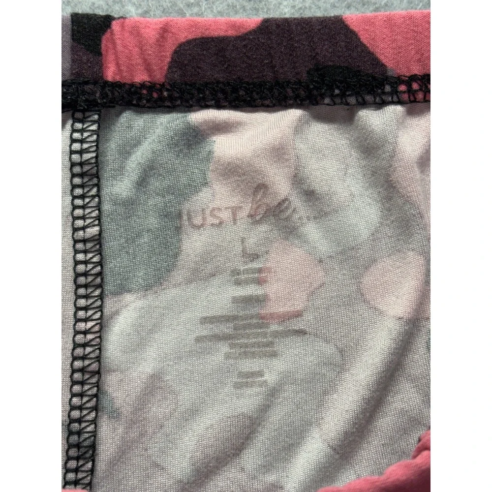 Just Be Pink Purple Camo Biker Shorts Womens Large Athletic Yoga Camouflage L